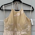 Sue Wong Nocturne Silk Beaded Halter Dress Gold Sz 8 Fringe Flapper Gatsby 30s Photo 1