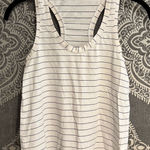 Lululemon Athletica White and Black Striped Tank Top Photo 0