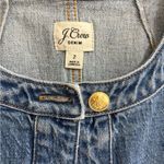J.Crew Denim Collarless Cropped Jean Jacket Gold Buttons Size 2 Photo 1