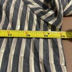 Anne Klein  size small woven long sleeve button down shirt gold buttons striped Photo 6