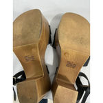 Womans Zigisoho Logic 6 Black Ankle Strap 2 Band Platform Wood Heel Sandals Photo 7