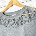 Route 66  Heather Gray Sheer Lace Detail 3/4 Sleeve Sweater Top Size Large Photo 3