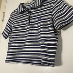 Russell Athletic Russell Athletics striped blue crop top half zip polo top size Medium Photo 1