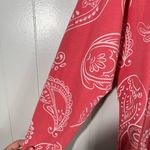 Wildfox  Coral Peach Pink Bandana Paisley Printed Lightweight Crewneck Top Medium Photo 3