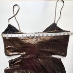 HALSTON Chloe Gown Maxi Dress in Sequins Espresso Brown Size 12 Photo 13