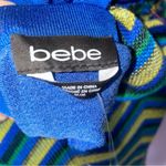 Bebe NEW Size M Tropical Zig Zag Maxi Dress Strapless Babydoll Chevron Knit Blue Photo 5