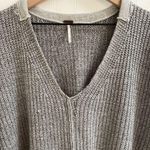 Free People Take Me Over V-Neck Sweater Oversized Knit Distressed Gray Size XS/S Photo 4