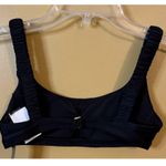 J.Crew Black Scrunchie Sports Bra Style Bikini Top Square Neckline Size XXS NWT Photo 1