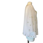 Victoria's Secret  White Blouse with Yellow and Silver Embellishments L Large Photo 6