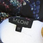 Saloni Silk Print Dress Blue Size 4 Photo 5