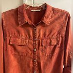 Soft Surroundings  button front shirt burnt Orange lyocell Medium Photo 2
