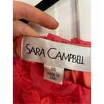 Sara Campbell coral floral embroidered ruffle sleeve dress xs Orange Photo 3