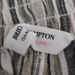 Isaac Mizrahi  Bridgehampton Green Striped Linen Shorts Size 0 Tall Linen Shorts Photo 4