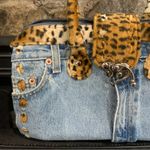 Hand & Heart Levi’s Denin Jeans Cheetah Print Bag Vintage Blue Photo 1