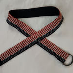 None Red/White/Blue Woven Fabric Belt O/S Holiday Patriotic Classic Preppy Americana Photo 0