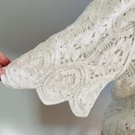 Solitaire Boho Crochet Short Sleeve Top- White- Size Medium Photo 2