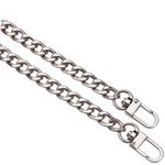 DIY Iron Flat Chain Strap Handbag Chains Accessories Purse Straps Shoulder Cross Body Replacement Straps with Metal Buckles for (Silver) Silver Photo 3