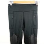 Lukka Lux Faux Leather detail Activewear Athletic Black Leggings Size XS Photo 3