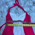 Vintage Y2K 90s homecoming semi formal hot pink white cocktail dress medium Photo 5