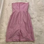 Tocca Strapless Silk Dress Pink White Gingham Size 0 Photo 9