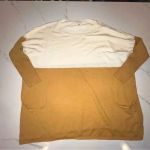 Tea N Rose Colorblock Front Pocket Cream & Mustard Sweater Fall M/L Photo 1