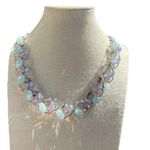 Vintage Marks & Spencer glass & Crystal Twisted Necklace M&S Necklace Sz 20” Purple Photo 0
