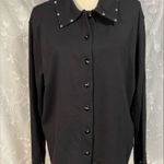 Women’s Bechamel II Black Rhinestone Button Front Shirt Jacket Sz 1X EUC Photo 0
