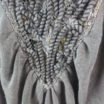Gimmicks by BKE BKE Gimmicks S Gray Gold Velour Embellished Top Photo 1