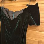 Vintage Hollywood Nites Medium Green Crushed Velvet Off Shoulder Dress Christmas Photo 6