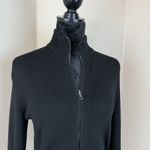 Strenesse Gabriele Strehle Black Ribbed Knit Zip Sweater Women's Italy Medium Gray Photo 1