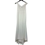 Lulus  Arienne Classic White Off-the-Shoulder Button Detail Mermaid Maxi Dress L Photo 3