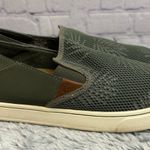 OluKai Pehuea Sage Green Palm Leaves Mesh Slip On Loafers Size 7.5 Casual Shoes Photo 0