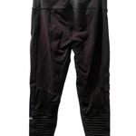 Alo Yoga  Moto Black Ribbed Workout Leggings Women's Size Medium Casual Gym Sport Photo 3