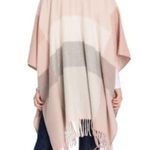 Woolrich  • Cream Grey Pink Plaid Cozy Blanket Wrap Photo 2