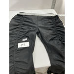 SheIn Womans  Curve Ruffle Embellished Pants 3 XL Black Front Zip/hook Belt Loops Photo 4