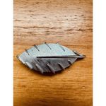 Trifari Vintage‎  Brooch Silver Tone Leaf Brushed Signed 2 1/4" Photo 8
