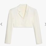 We Wore What NWT cropped blazer + pleated skirt set in herringbone twill vanilla Photo 1