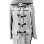 Burberry London Women's Gray Hooded Wool Duffle Coat Sz 14 Photo 2