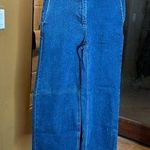 LTS Long Tall Sally Cropped Wide Leg Jeans Size 4 Blue Photo 0