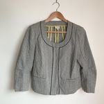 Anthropologie Coquille Eyes for You Cropped Cotton Blend Jacket Blazer Size 8 Photo 2