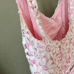 Vintage 60s early 70s Union Made Pink Lace Formal Prom Dress size XS Photo 7