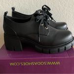 Soda Faux Leather Platform Black Oxford Lace Lug Sole Chunky Block Heel Booties 7.5 Photo 2