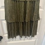 Only True Streetwear Green Metallic Tiered Acton Jersey Skirt size Small Photo 4