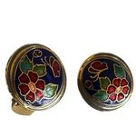 Vintage Cloisonné Floral Butterfly Enamel Clip Photo 5