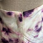 Bardot  Women's Size 8 Tie Dye Satin Slip Dress Maxi Purple White Open Back Cowl Photo 7