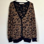 ZARA  Knit Oversized Leopard Animal Print Cardigan - Medium Photo 0