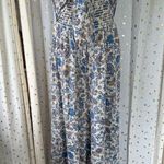 Patrons of Peace  NWT Floral Smocked Strapless Front Tie Wide Leg Jumpsuit S Photo 1
