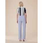 Diane Von Furstenberg DVF Size 10 Pleat Front Smoke Blue Crepe Trousers Straight Photo 2