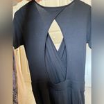 ASOS black pants jumpsuit short sleeve v-neck with cutout back size 8 Photo 6