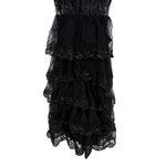 Lulus Alluring Sensation Black Tulle Embroidered Tiered Maxi Dress Size XL Photo 6